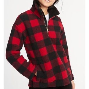 Brand new Sherpa 1/4 zip mock-neck pullover